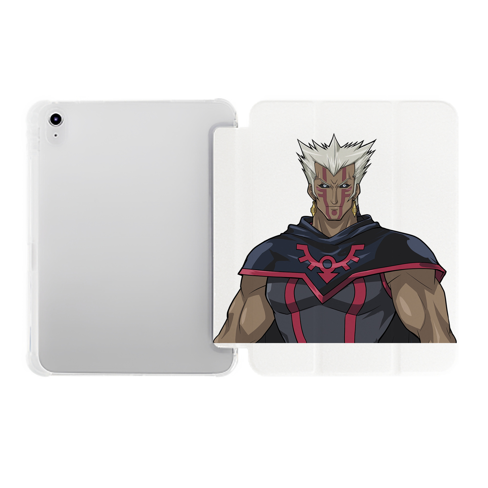 （画像用） 遊☆戯☆王 Yu-Gi-Oh! IPad ケース ペン収納付き 三つ折りスタンド PUレザー×シリコン 対応機種9.5/10.5/10.9インチ